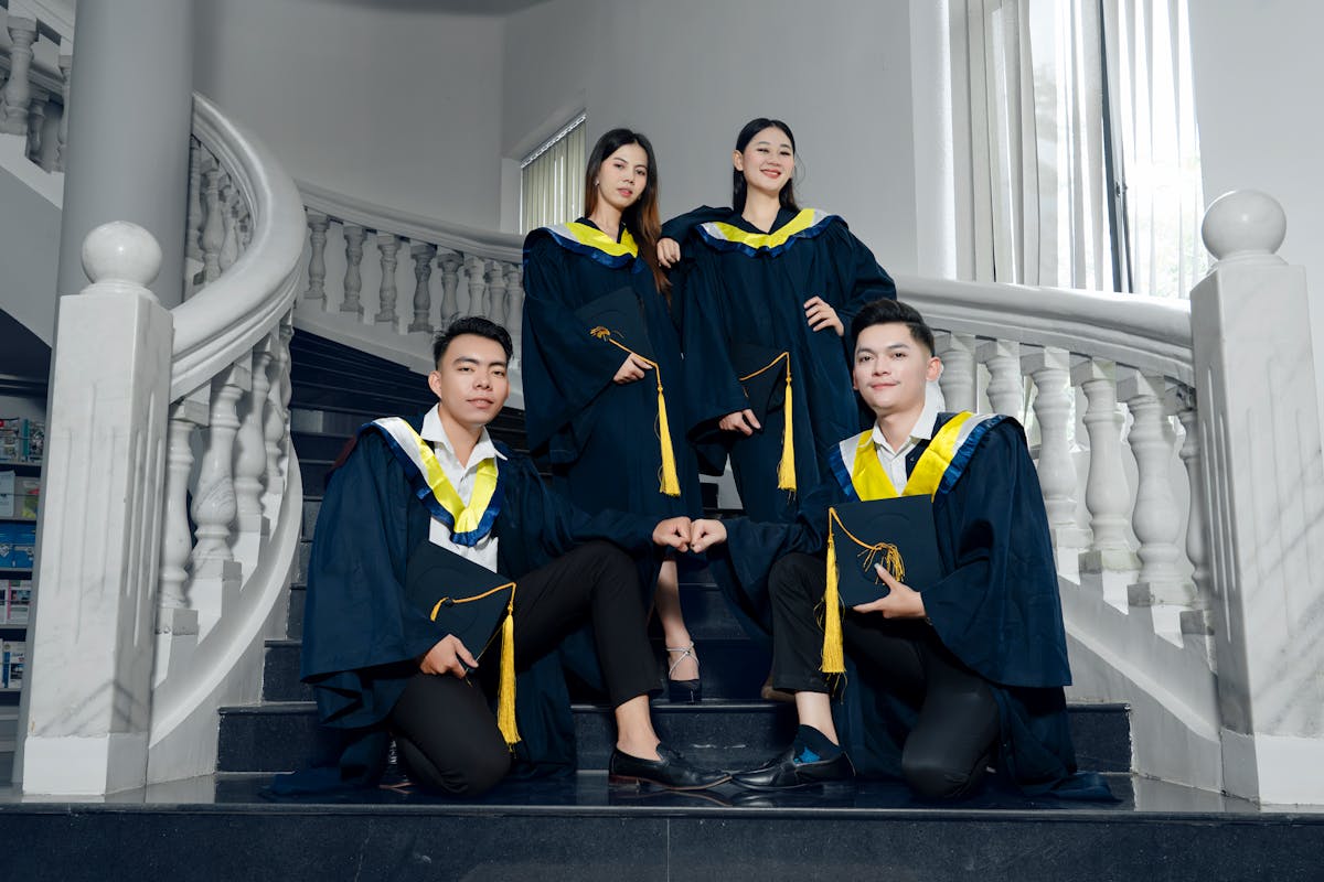 Happy graduated students
